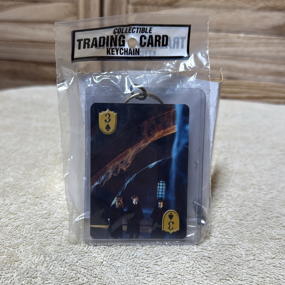 Harry Potter Playing Card Characters 3 Of Spades Warner Brothers Keychain Black - Picture 3 of 4